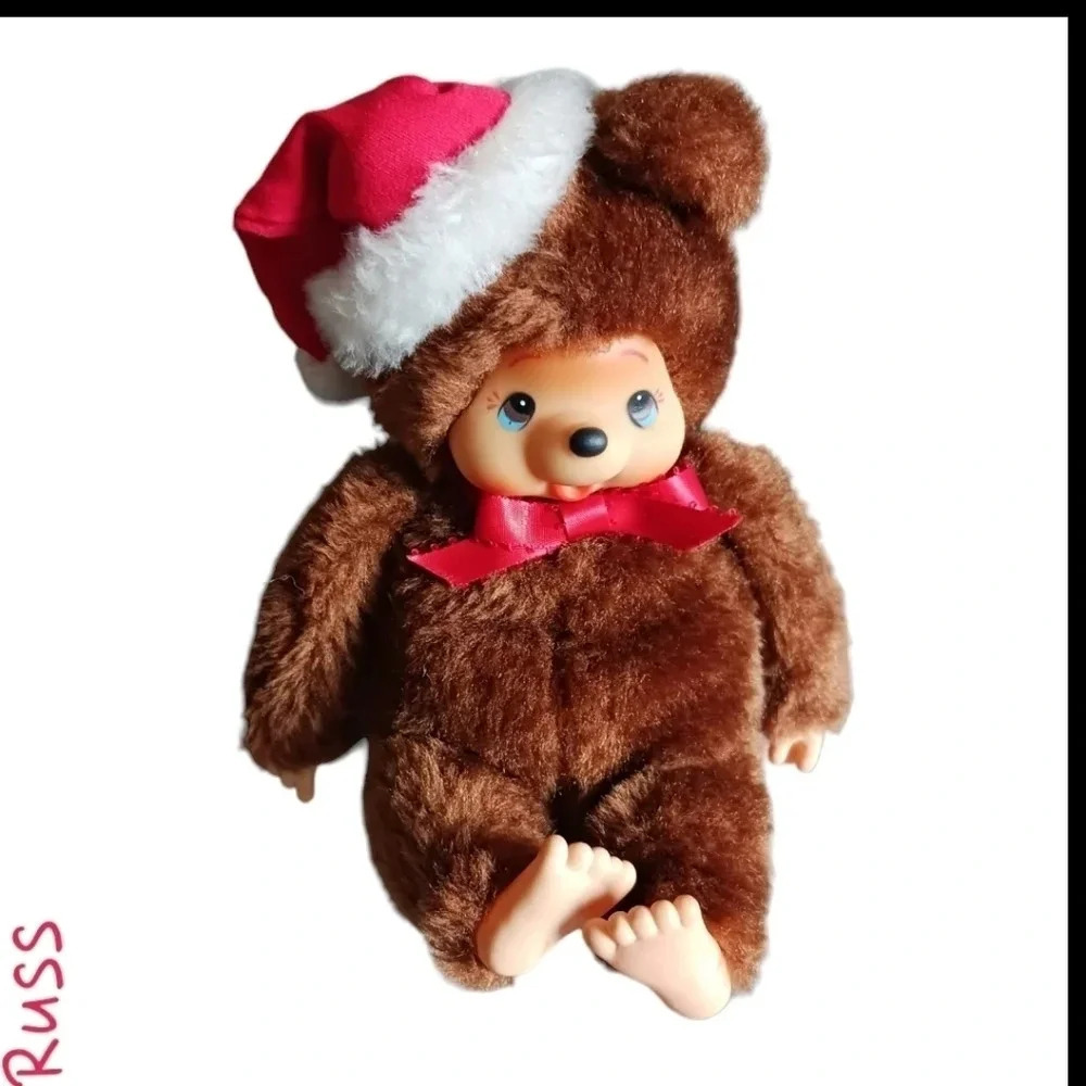 Russ berrie vtg christmasplush monkey mohichi tubby stuffed animal
